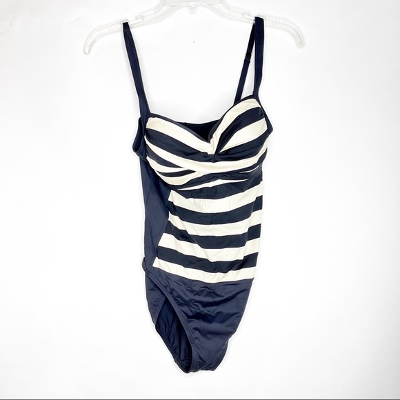 La Bianca | Stripe & Solid Back One Piece - Picture 2 of 7